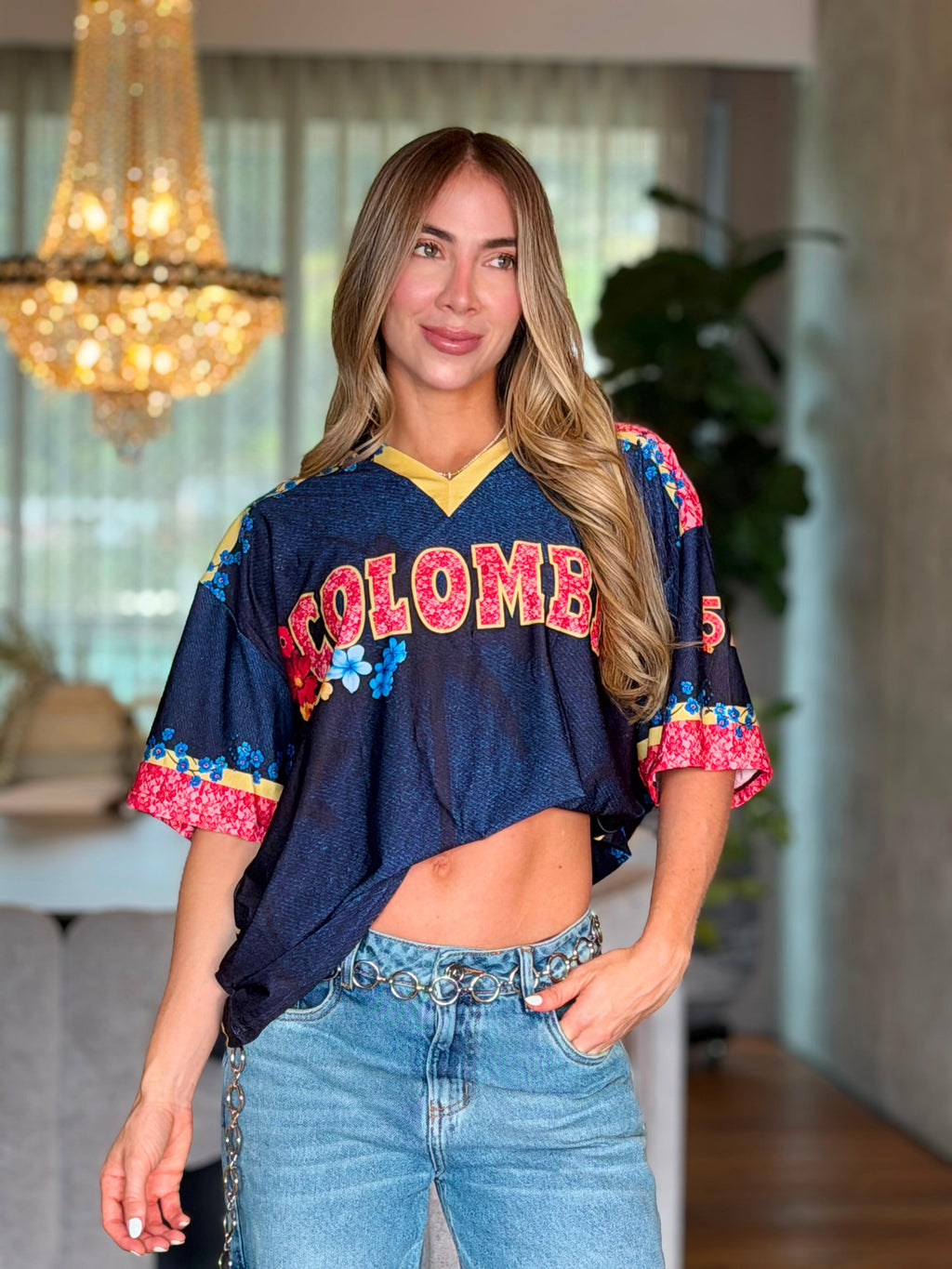CAMISETA COLOMBIA FLORES