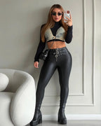 LEGGINGS EFECTO CUERO