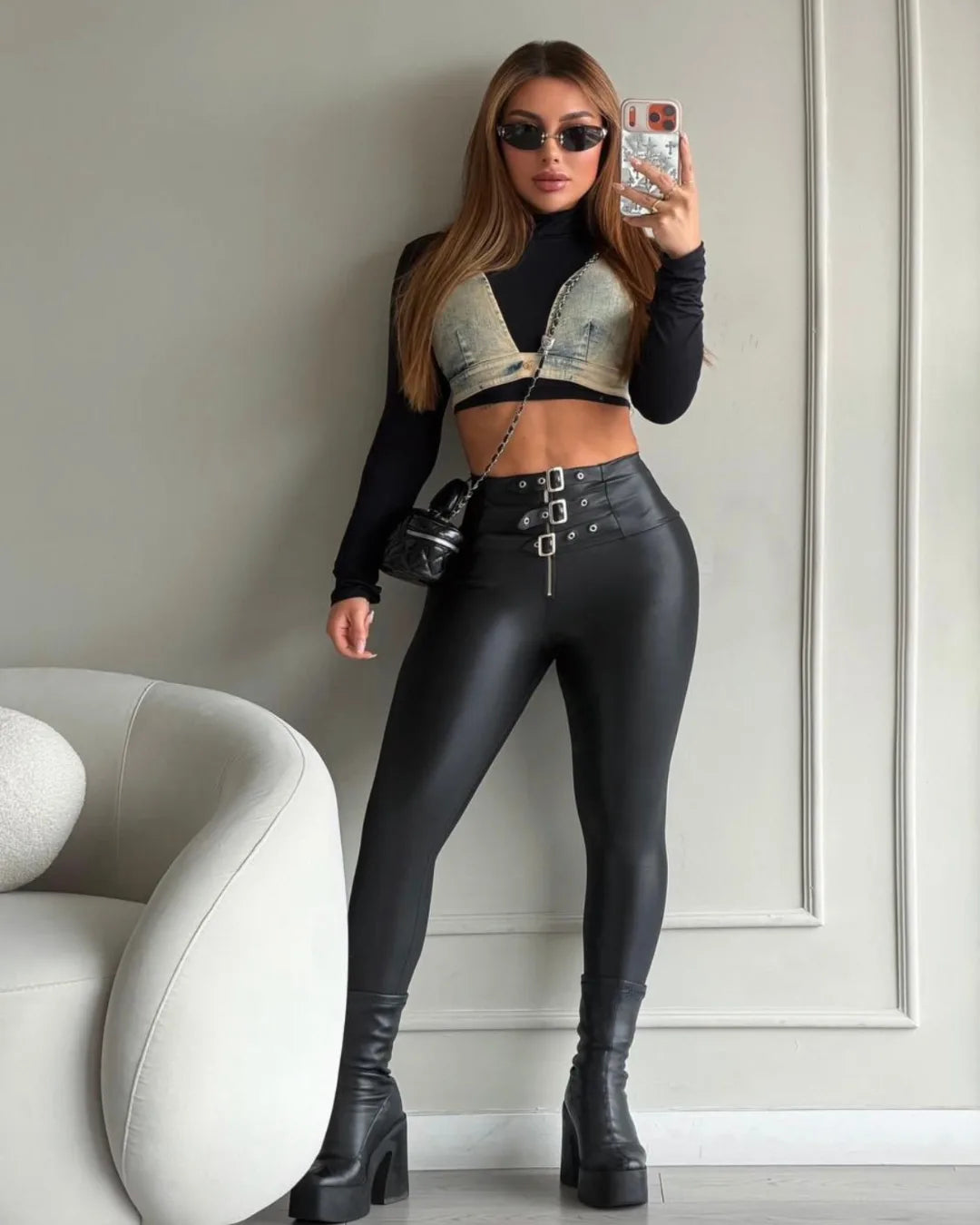 LEGGINGS EFECTO CUERO